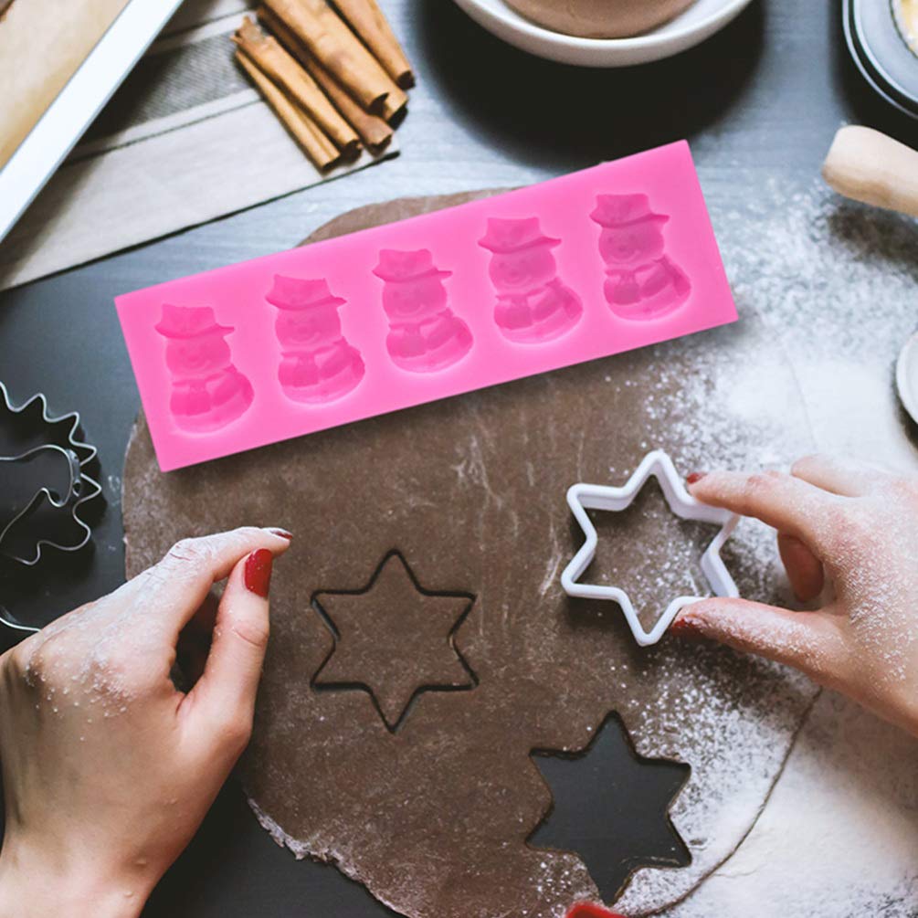 Weihnachten Schneemann Schokoladenform Weihnachten Silikon Süßigkeiten Keks Gummibärchen Form DIY Kuchen Dekoration Form for Fondant Kuchen Süßigkeiten Weihnachten Backzubehör/371 Pfanne