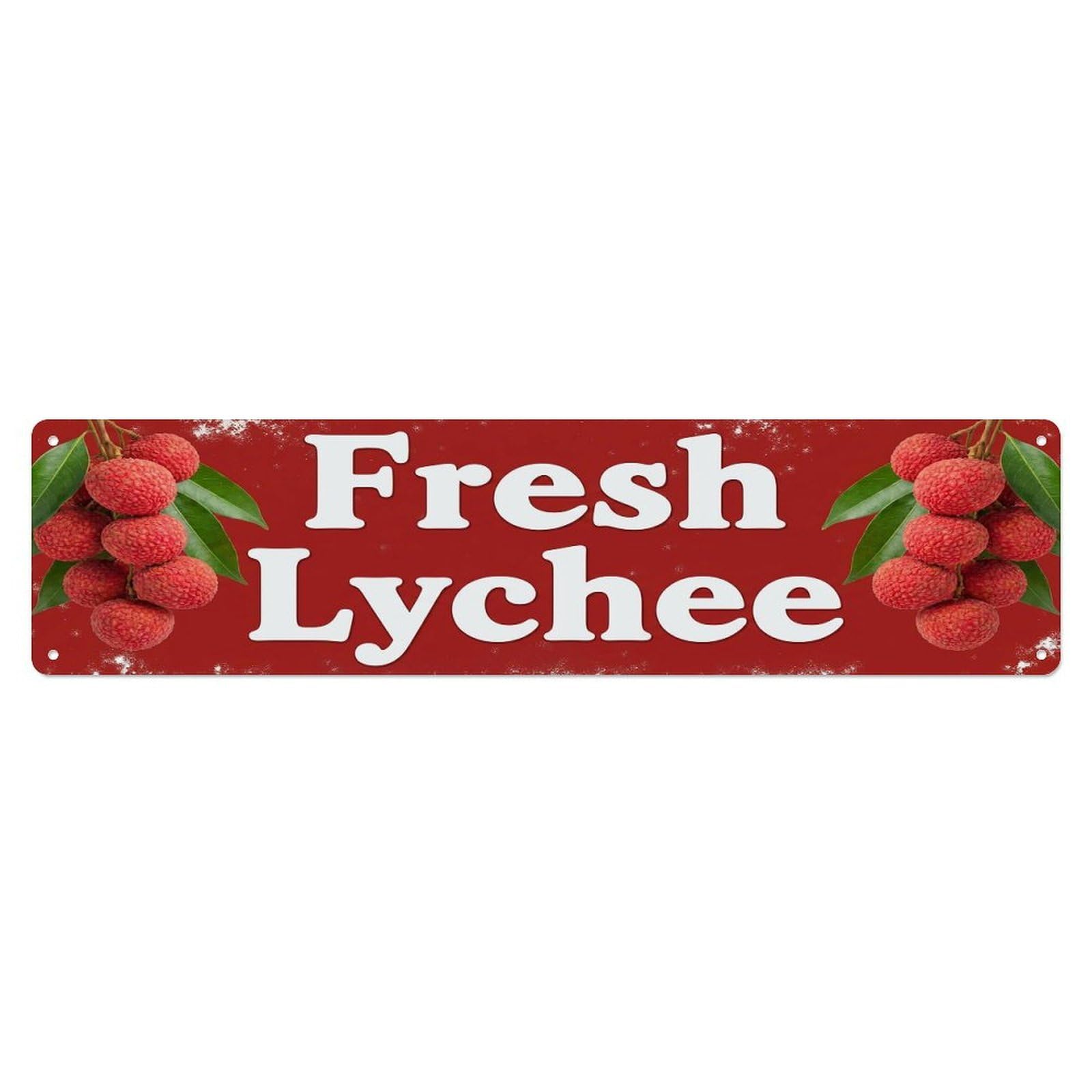 Vintage Fresh Lychee Rustic Kitchen Fruit Metal Tin Sign