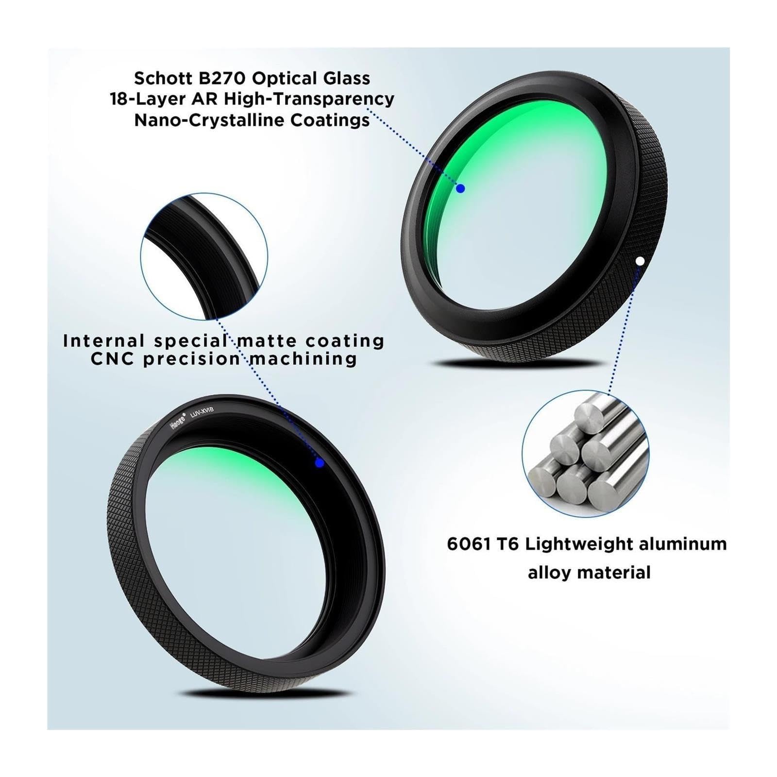 MC UV Filtro di protezione dell'obiettivo della fotocamera compatibile for Fujifilm X100VI X100V Anello adattatore integrato for fotocamera LUV-XVIB(Black)
