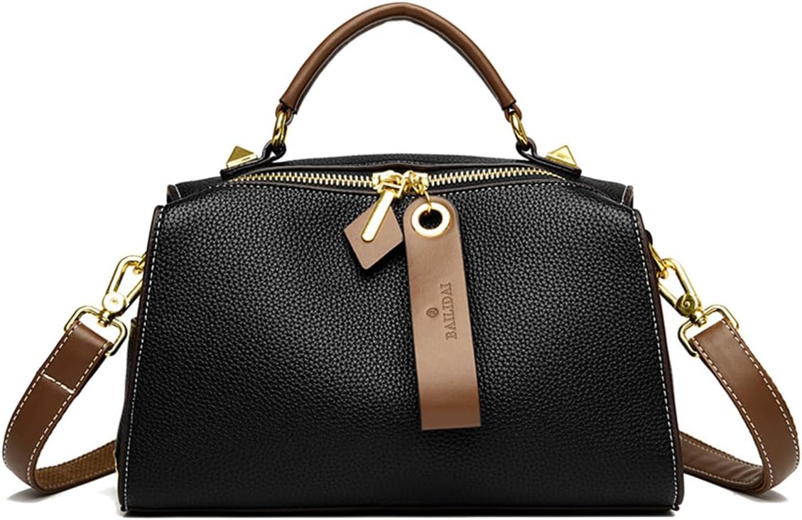 Crossbody Bags for Women Shoulder Bags Faux Leather Handbag Dual Straps, Dual Directional Zipper Medium Purse with Top Handle