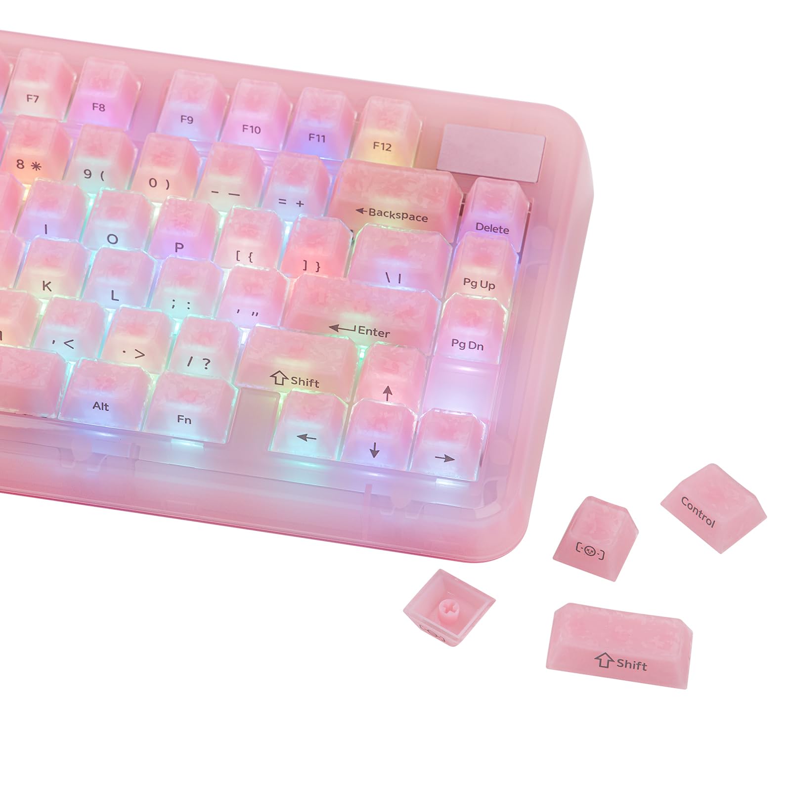EPOMAKER Frost Jelly Keycaps Set, 126 Keys Forged Carbon Fiber Keycaps