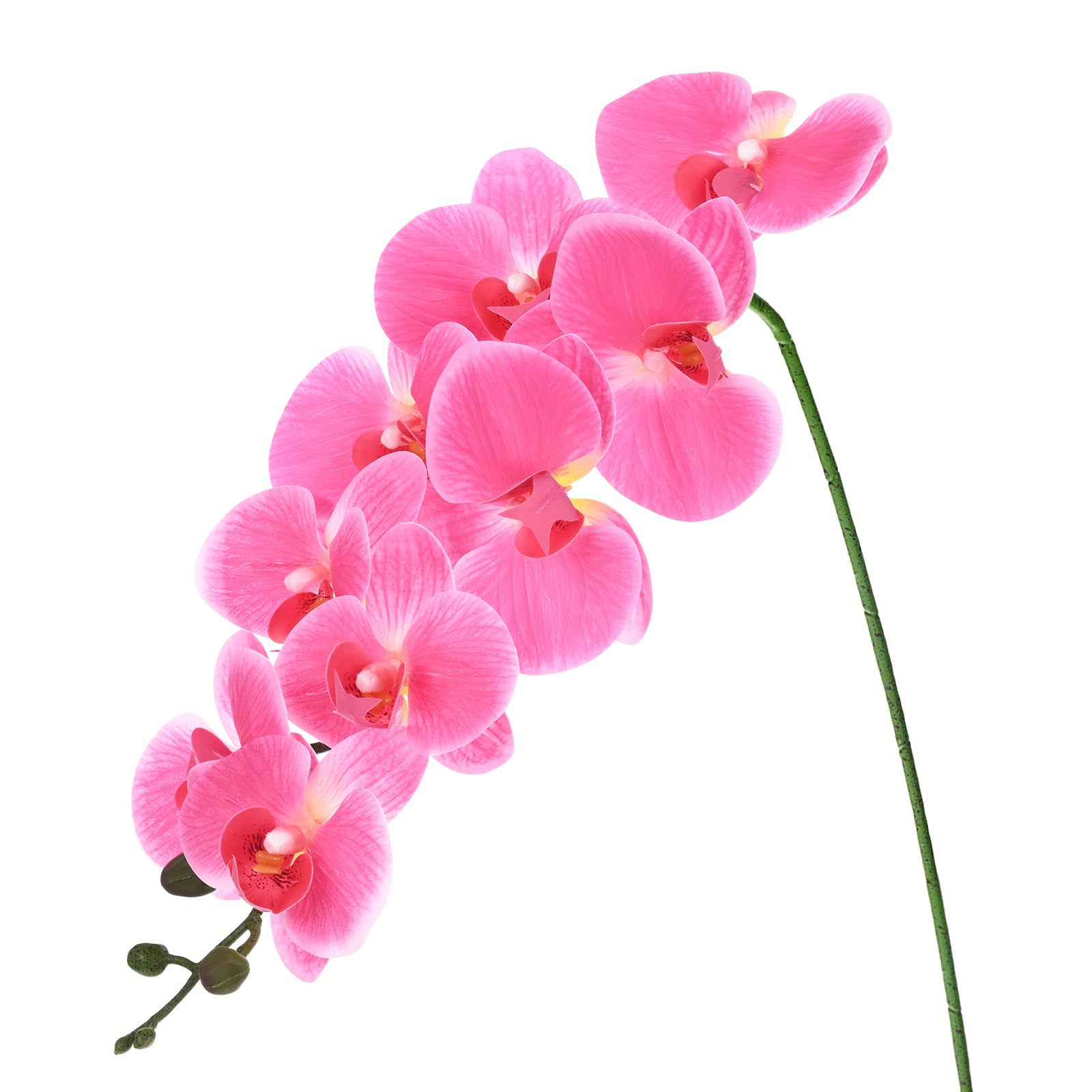M METERXITY 1-Pack Artificial Orchid Flowers 9 Large Petals 37 Inch Faux Phalaenopsis Silk Bouquets Real Touch Rose Red Fake Orchids for Home/Wedding/Christmas/Party/Garden Office