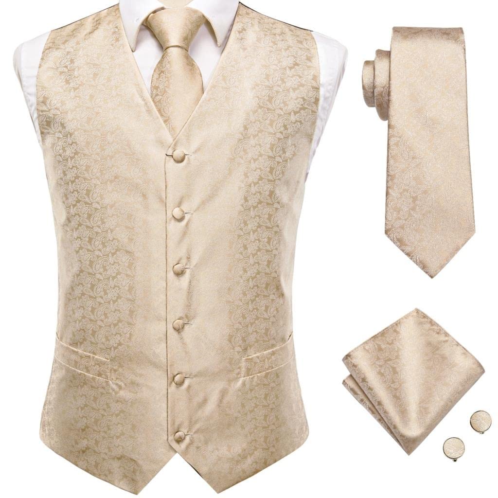 Robe de costume gilet cravate bouffées de manchette ensemble de mariage homme slim JFDBGU S