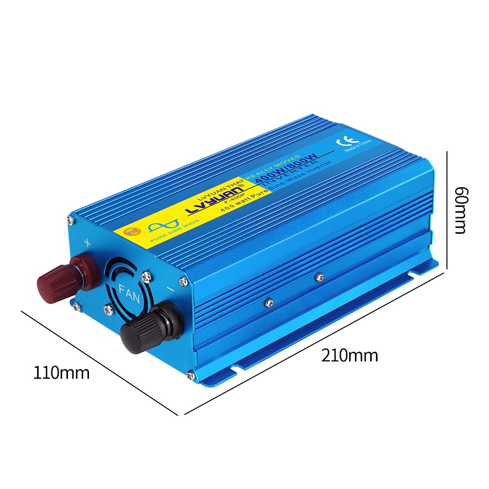 LVYUAN 400W/800W Pure Sine Wave Power Inverter DC 12V to 230V 240V 