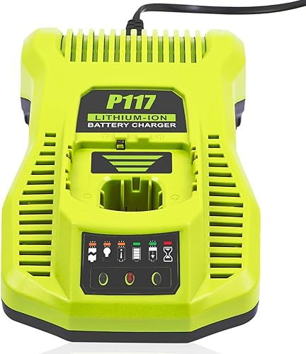 Actualización Cargador de repuesto para cargador Ryobi de 18 V P117 compatible con Ryobi 12V-18V One+ batería de litio NiCad NiMh P102 P108 P189