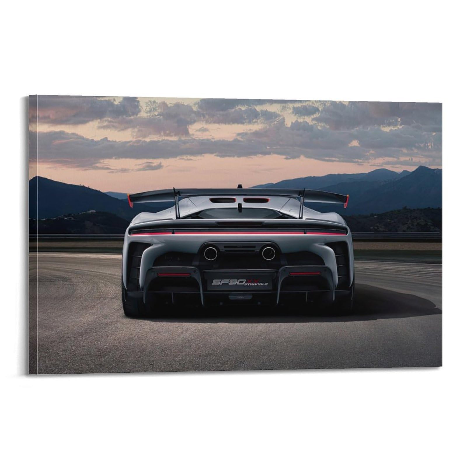 OKAHYS V8 Engine Supercar SF90 XX Stradale Poster Modern Decorative Canvas Prints - Ideal Wall Art for Family, Man Cave, Game Room, Boys & Girls Bedroom 20x30inch(50x75cm)