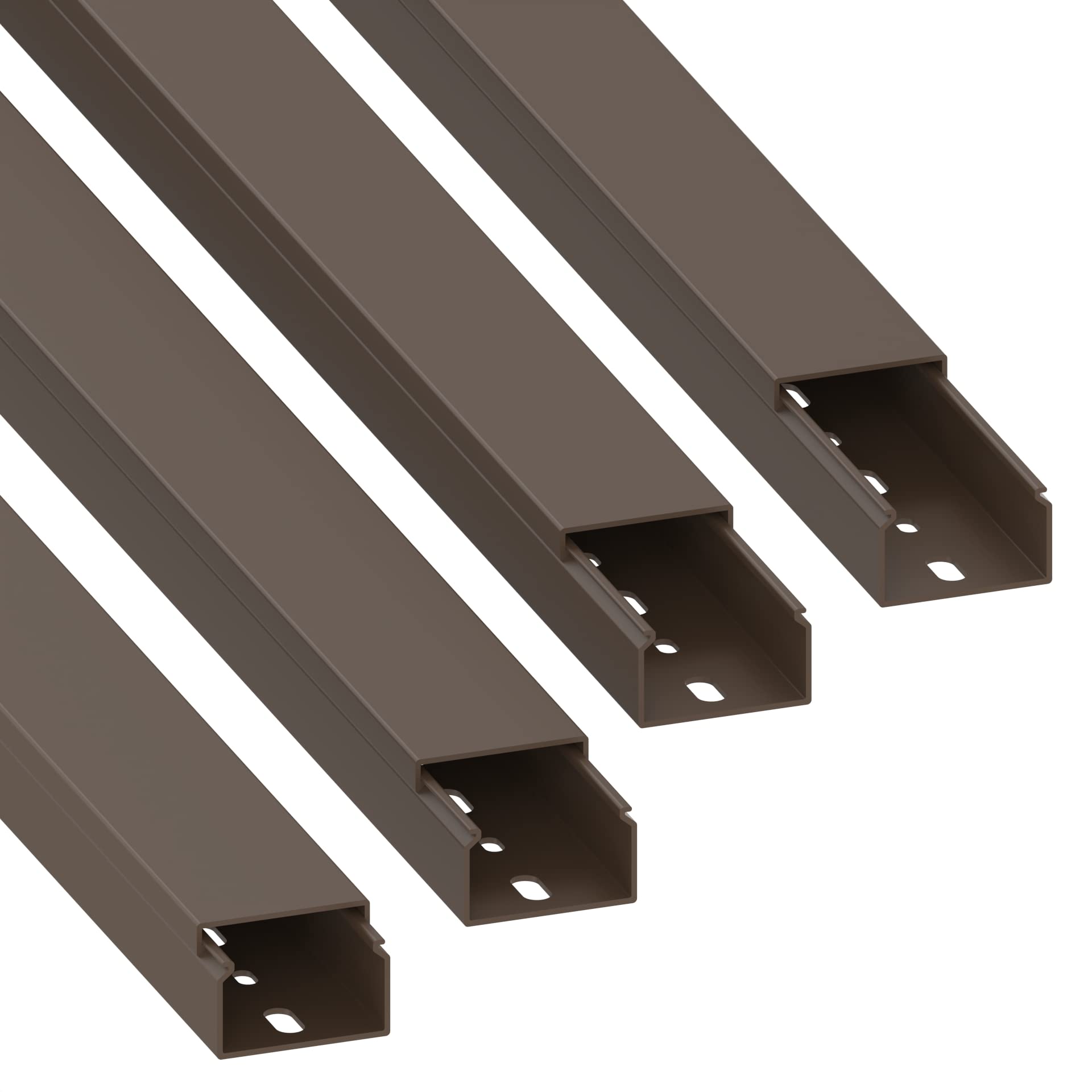 Canalina Per Cavi In PVC Habengut - 40x40 Mm, Lunghezza 1 M, Con Fori Di Montaggio, Nero