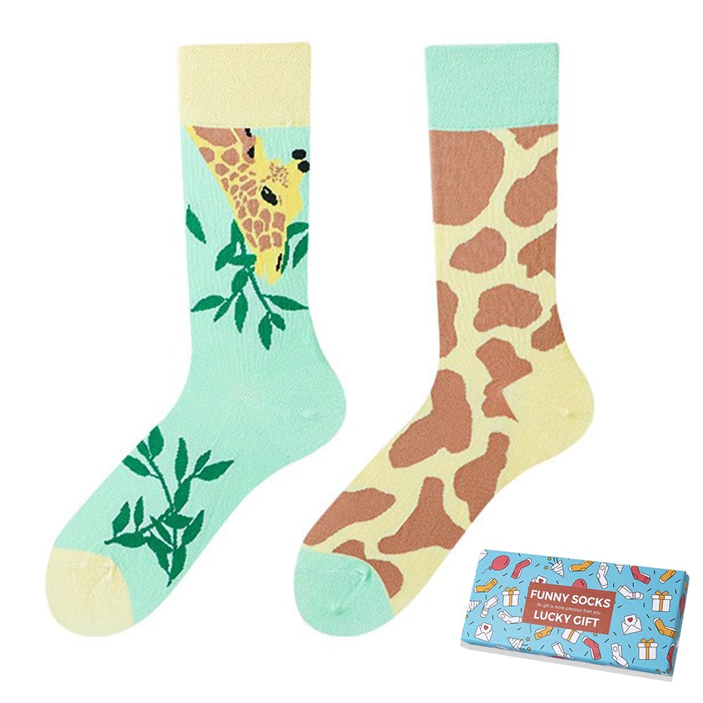 Calcetines Divertidos Unisex para Mujer y Hombre con Diseños Asimétricos en Par - Temas Animales, Comida, Fruta, Deporte y Arte en Algodón - Ideal para Regalos — view 191