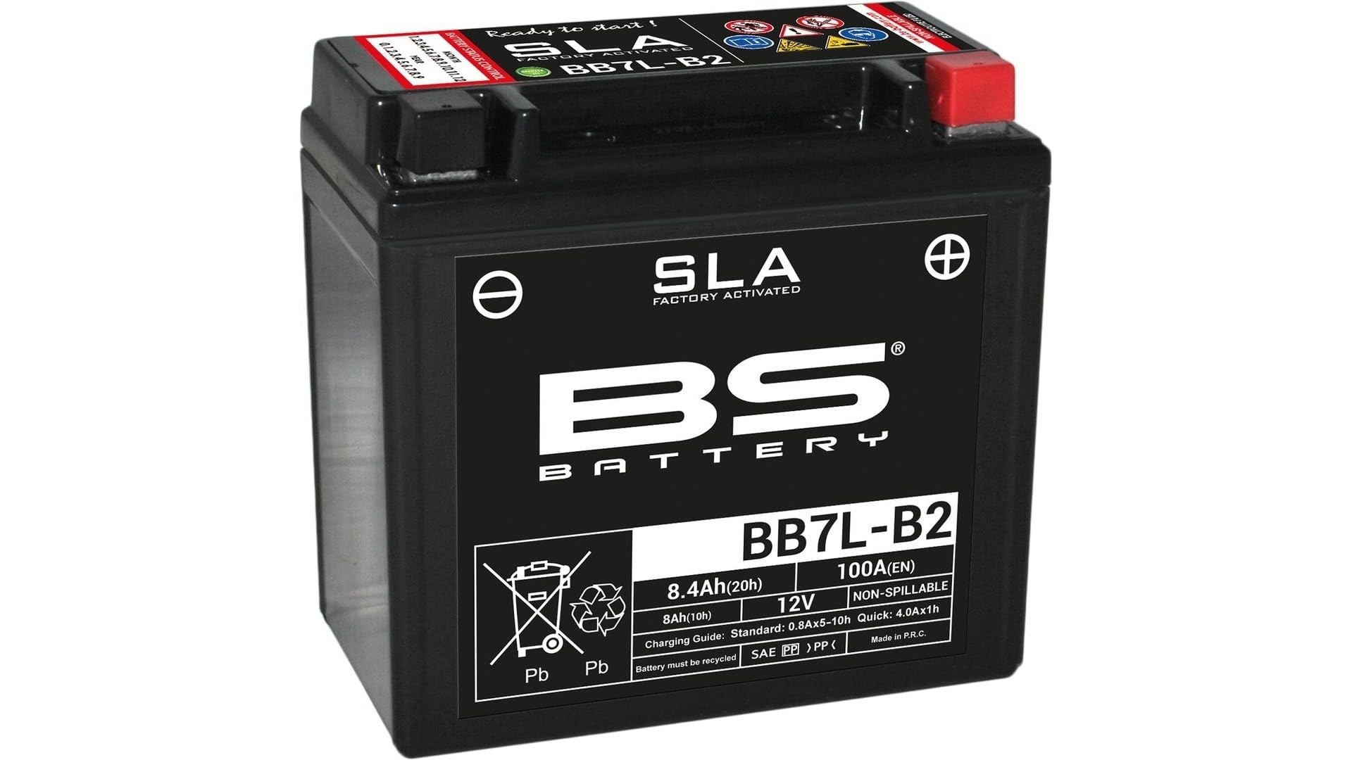 BS Battery 300836 BB7L-B2 AGM SLA akumulator motocyklowy, czarny