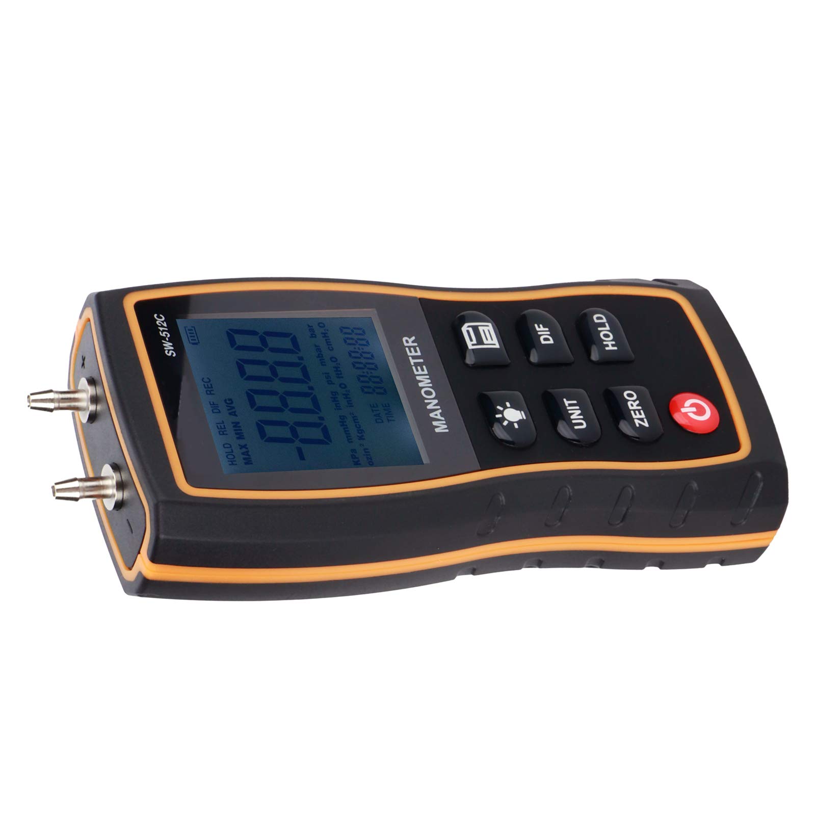 Alomejor Manómetro Diferencial Medidor Digital ±103.42KPA Probador de Presión de Aire Portátil de Alta Precisión para Técnicos de HVAC, 12.9x6.4cm ABS