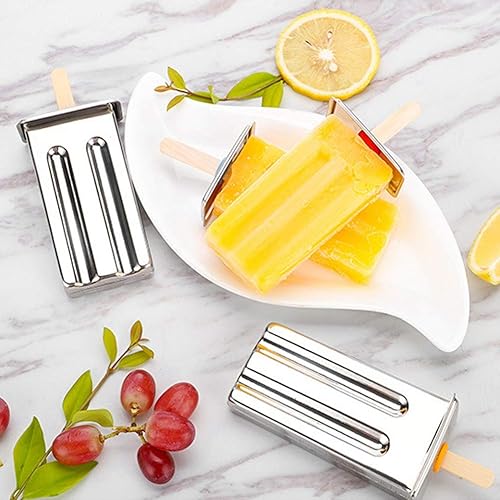 Miniatura 4 de Molde para pudín de paletas de hielo de acero inoxidable 304 con kit de cepillo de limpieza, herramienta de cocina (55 piezas de palo y 3 moldes de