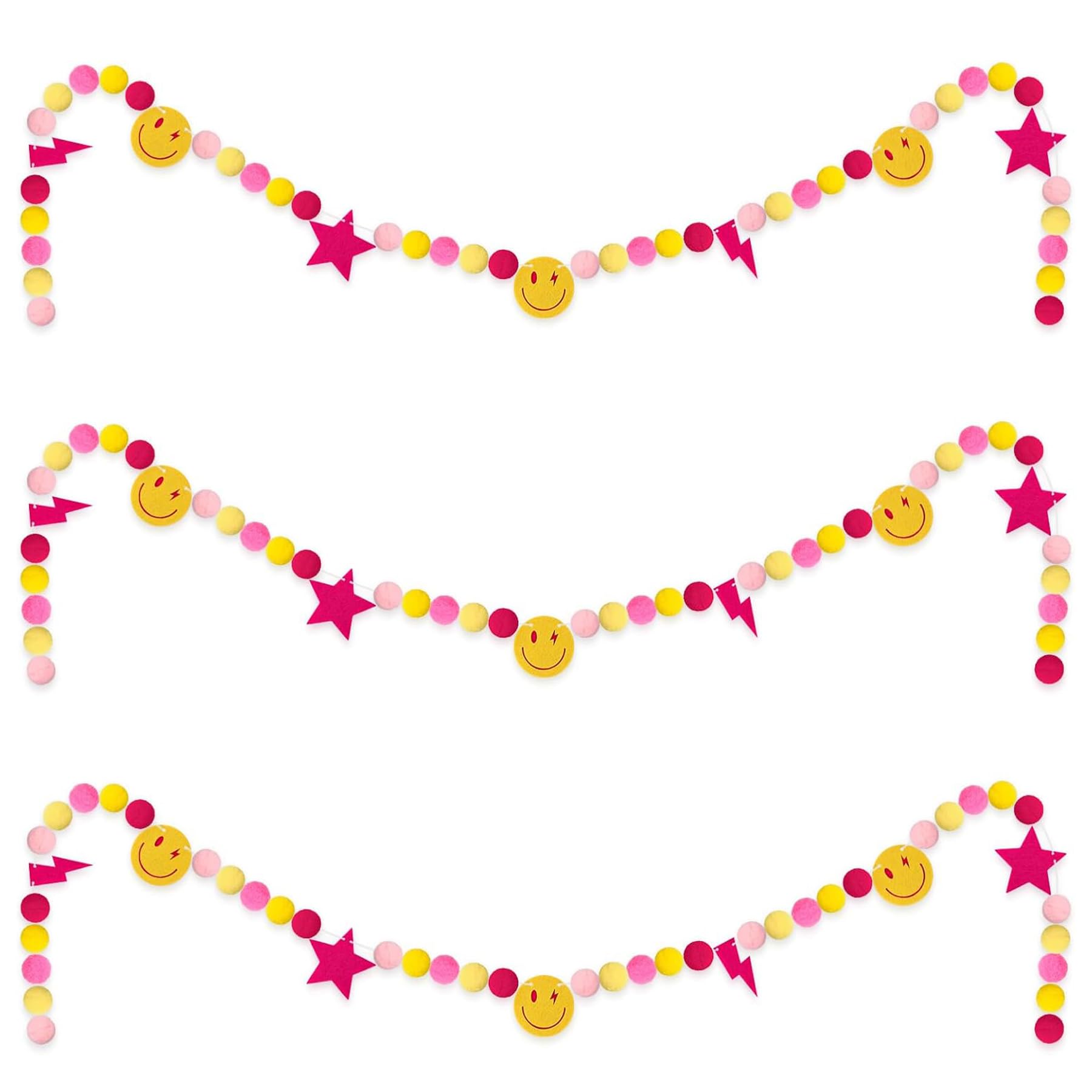 Lot de 3 bannières en feutre colorées pour embellir un mur vide avec style universitaire