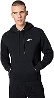 Nike Men's Club Pullover Fleece Hoodie - Soft Ribbed Hems, Warm Pouch Pocket, Embroidered Futura Logo