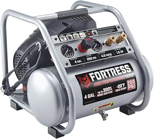 Compresor de aire 4 galones 200 PSI de alto rendimiento FORTRESS