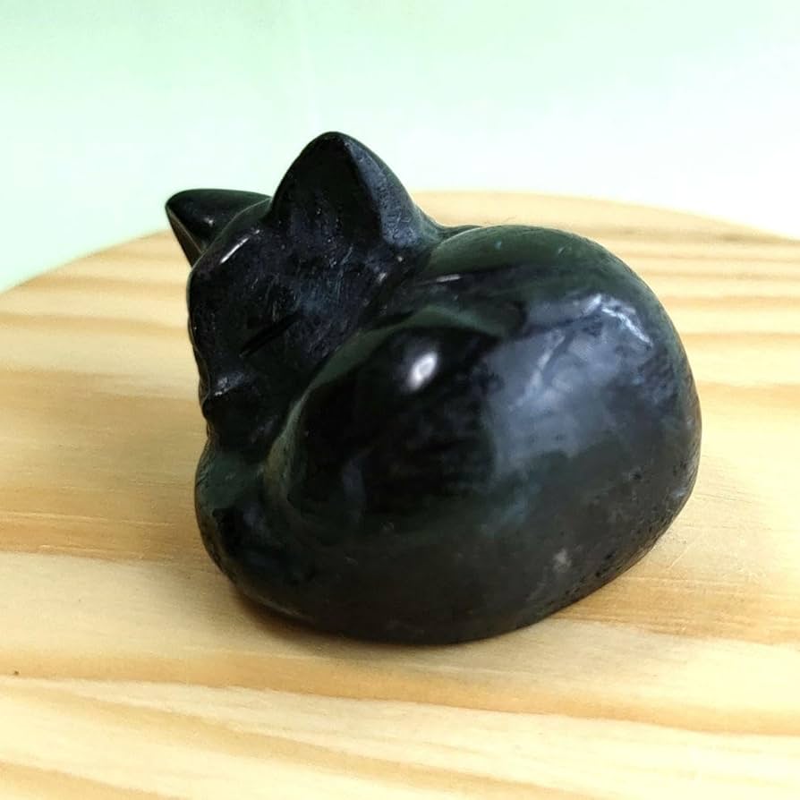 Amazon.co.jp: 眠り猫 ガーネット 柘榴石 ネコ 小さな 置物