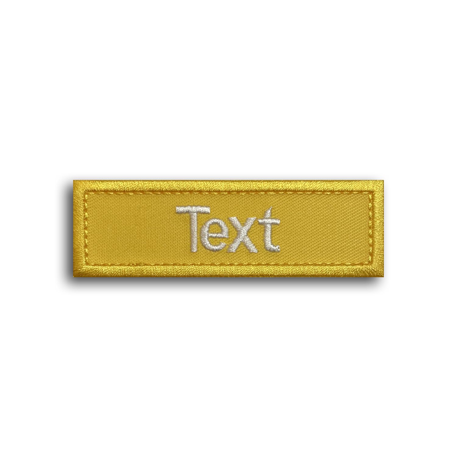 ZEROMEK Namensschild bestickt mit Klett – Klett Patch personalisiert mit Wunschtext – Stickschild in diversen Größen & Farben (Sonnengelb, 11x3cm)