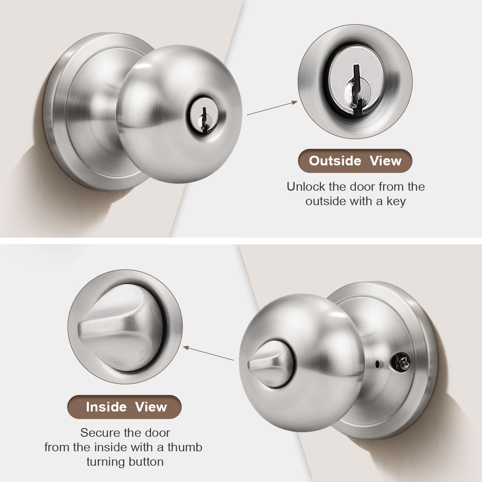 Keyed Entry Door Knob - Secure & Stylish -3