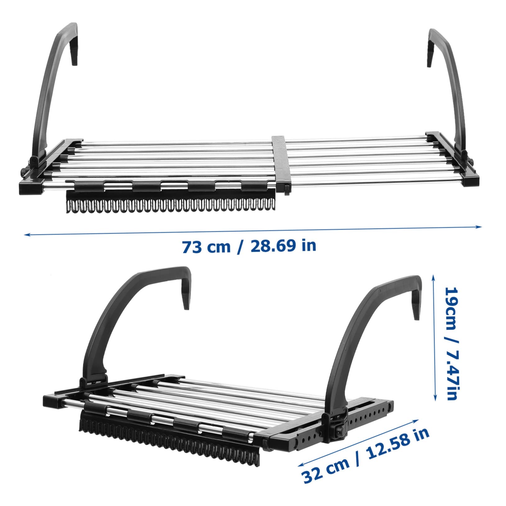 Ausziehbarer Wäscheständer aus Edelstahl 42-73cm, Faltbar