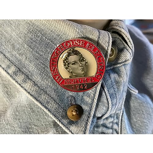 Image of Rosie the Riveter Collar Pin, Authentic Style We Can Do It! Employment Pin, Historically Accurate WW2-Style Enamel Collar Pin, Includes Gift Box