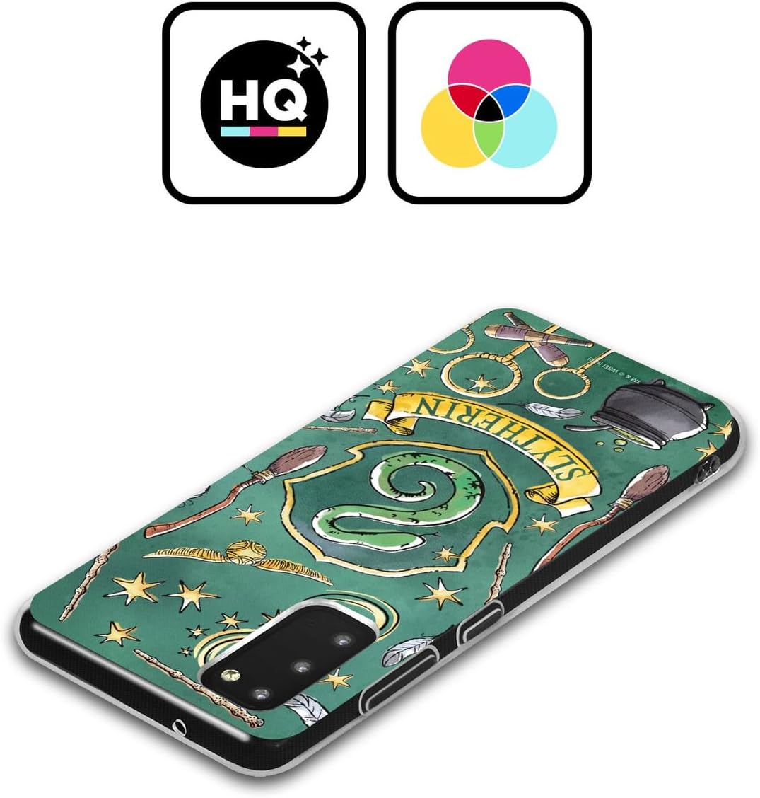Head Case Designs Officially Licensed Harry Potter Slytherin Pattern Deathly Hallows XIII Gel Case [Military Grade Protection] Compatible with Samsung Galaxy S24 FE and Compatible with MagSafe