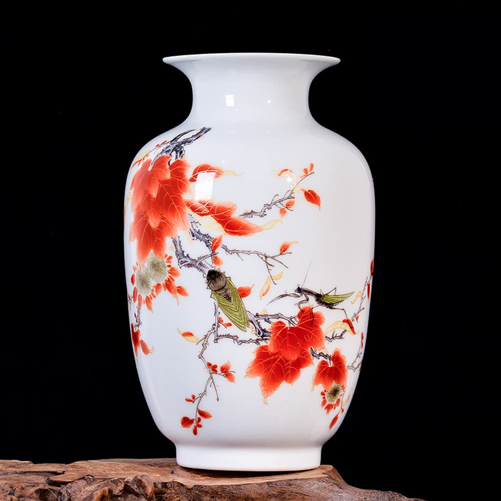 asdchZen Chinoiserie, Powdery, Ceramic Vase, Flower Arrangement, Dried Flower, Chinese Home, Living Room, Tv Cabinet, Decorative Ornaments,J