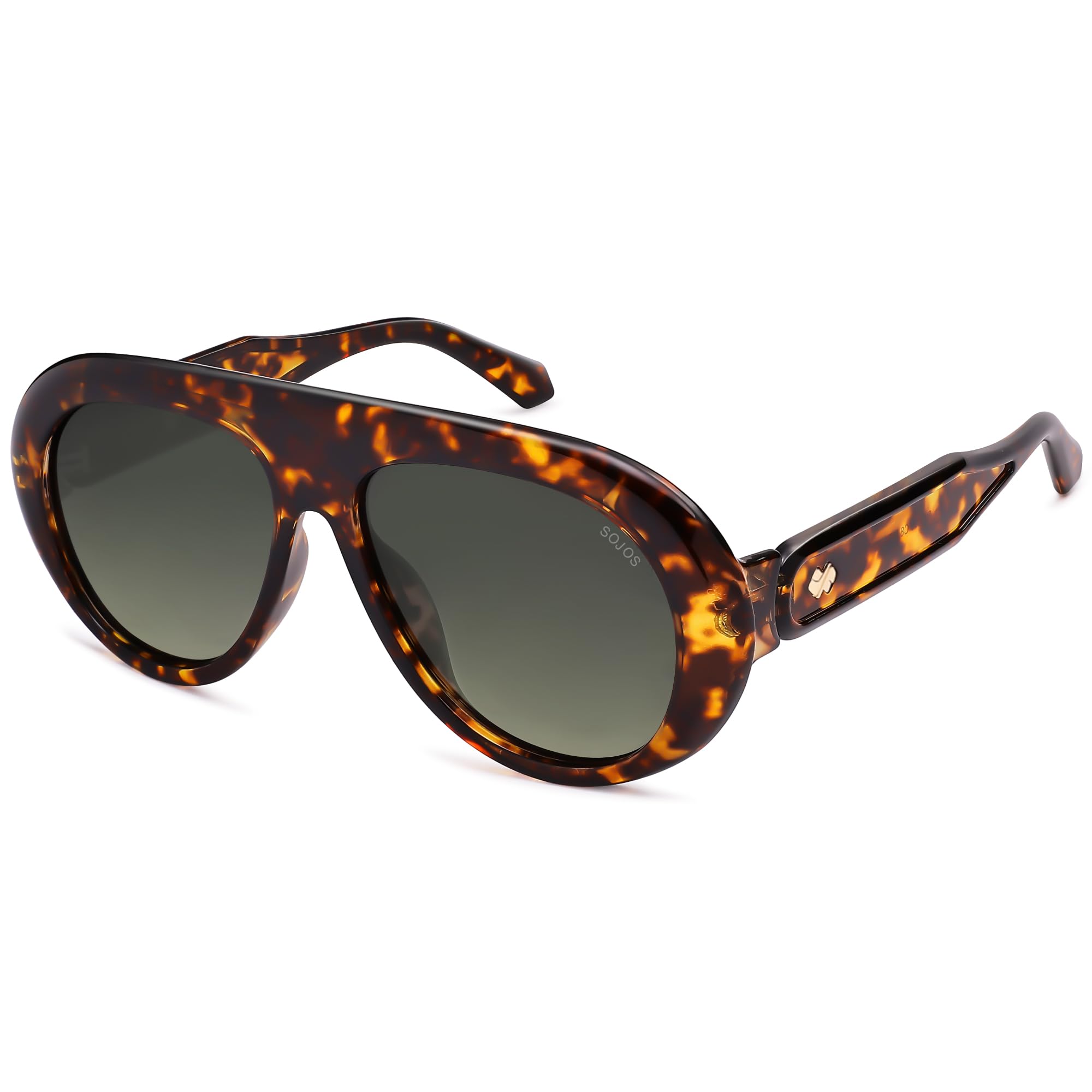 SOJOS Trendy Oversized Polarized Aviator Sunglasses Womens Men Retro Vintage 70s Style UV Protection Sun Glasses SJ2390 — view 16