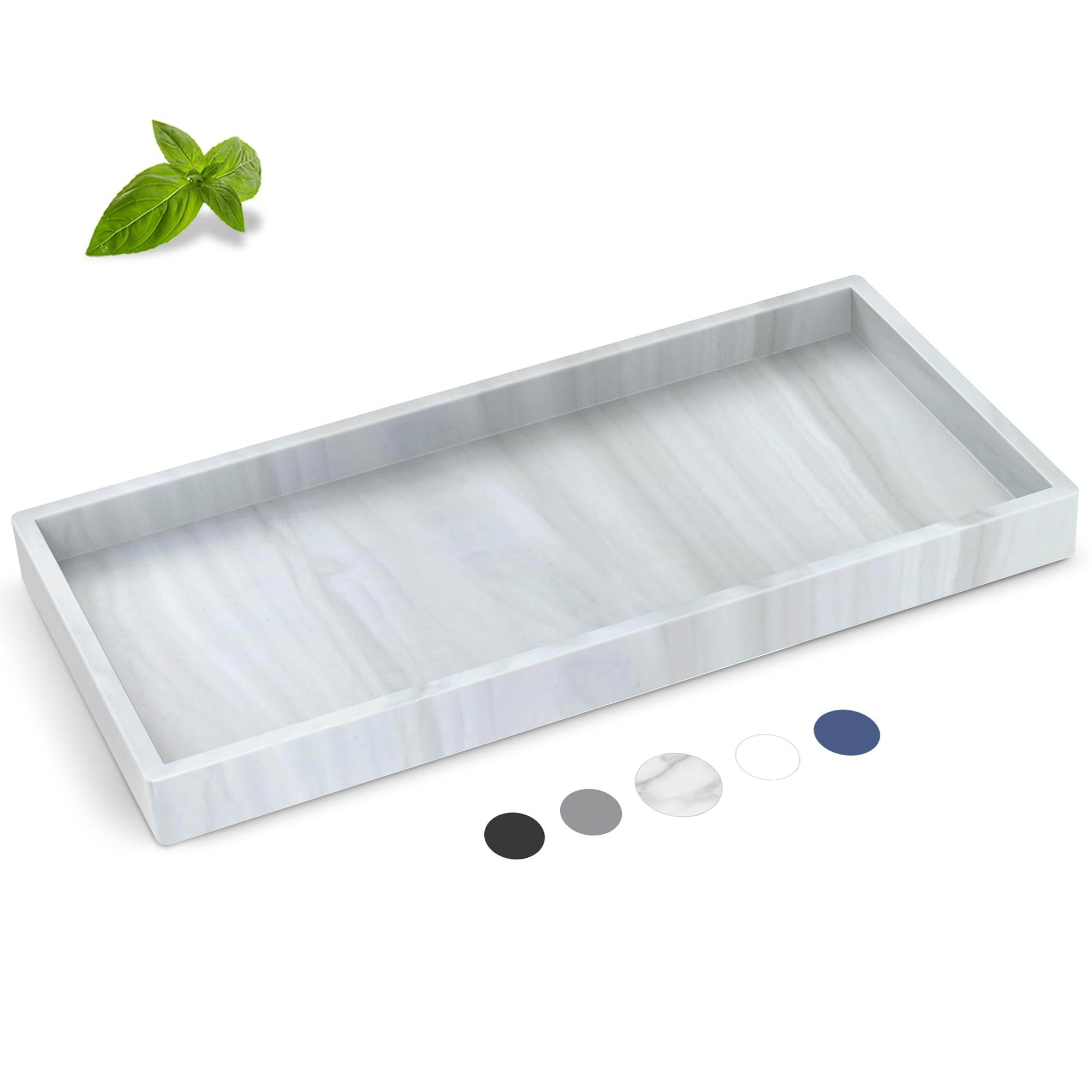 EG-SIPRO Bathroom Counter Tray - High-Grade Thickened Silicone Vanity Tray, Shatterproof Durable Rectangle Soap Dispenser for Countertop