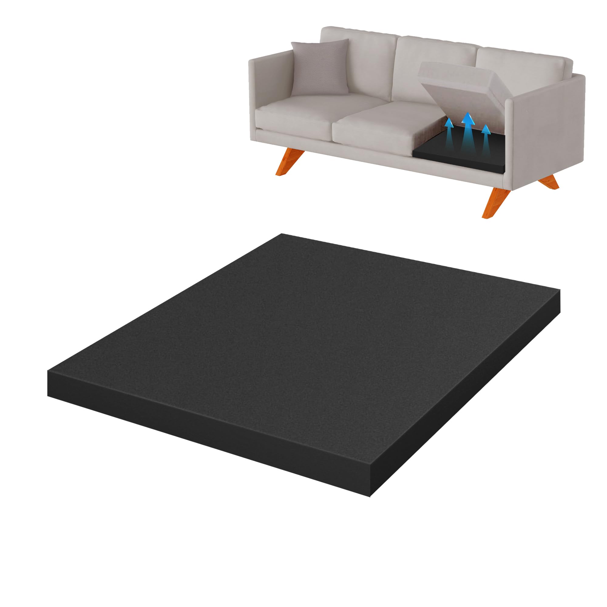 Joewuzun 40D Couch Cushion Support for Sagging Seat High Density Couch Supports for Sagging Cushions Rectangles Sofa Cushion Support High Rebound