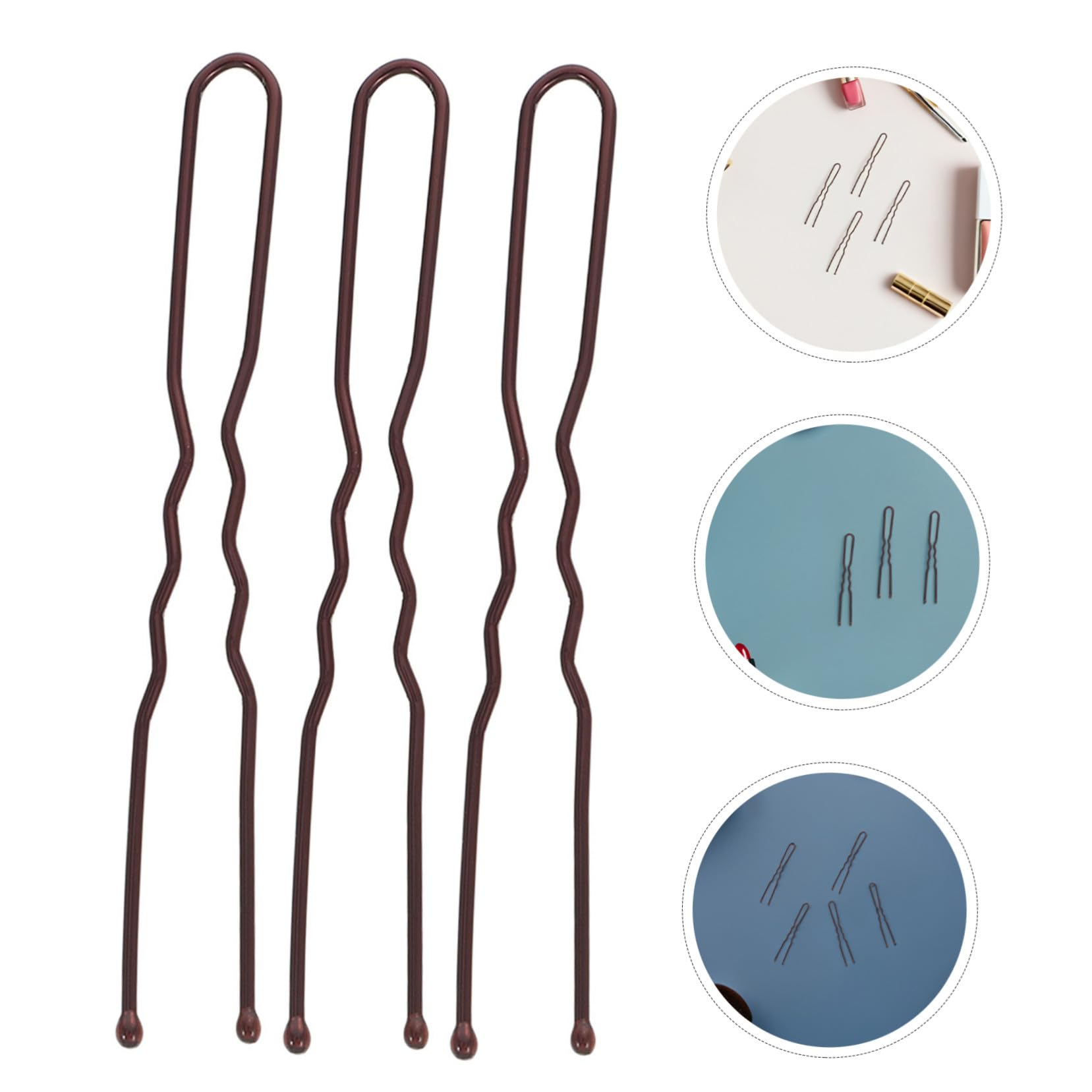 POPETPOP 600 pezzi Fermagli Capelli in Metallo Forma di U Forcine Ondulate Antiscivolo per Chignon con Scatola Portaoggetti Accessori per Acconciature Donna Uso Quotidiano e Feste