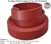 Vista 2 de Tiras de piel rojas, de 2,4 a 0.110 in de ancho, correas de piel Latigo de hasta 96 pulgadas de largo – 6-7 oz (0.094 – 0.110 in) de Pitka Leather