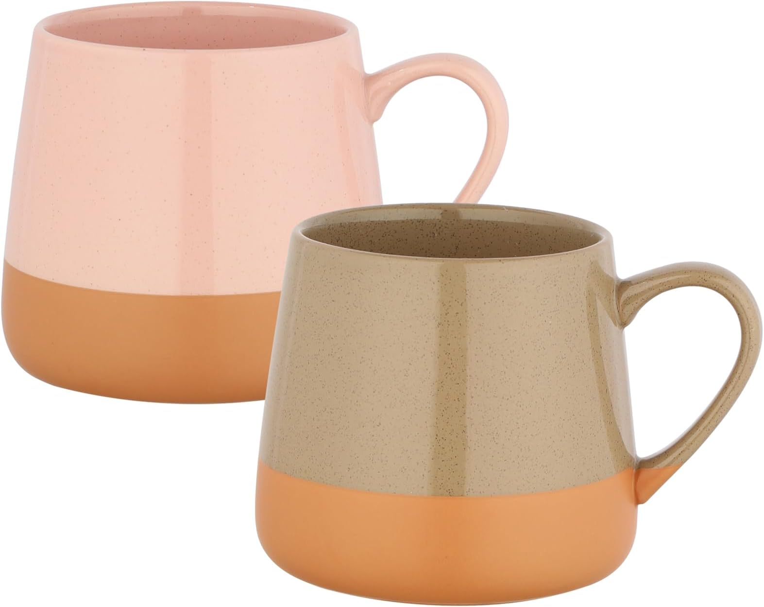 Ceramic Coffee Mug Set of 2, 14 OZ/400ml Colour Block Ceramic Coffee Cups for Latte and Cappuccino, Hot Chocolate Cups, Lovely Mugs for Tea & Hot Drinks, His and Hers Gift for Christmas