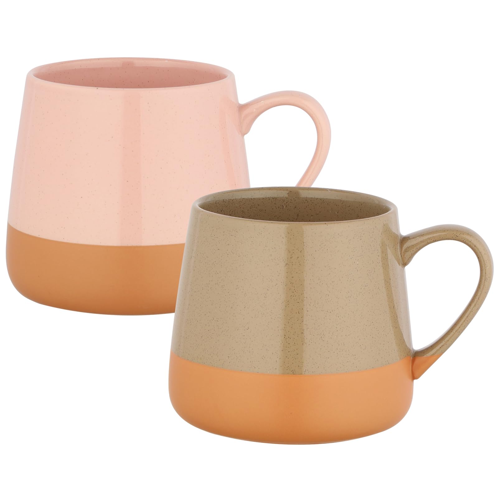 Ceramic Coffee Mug Set of 2, 14 OZ/400ml Colour Block Ceramic Coffee Cups for Latte and Cappuccino, Hot Chocolate Cups, Lovely Mugs for Tea & Hot Drinks, His and Hers Gift for Christmas