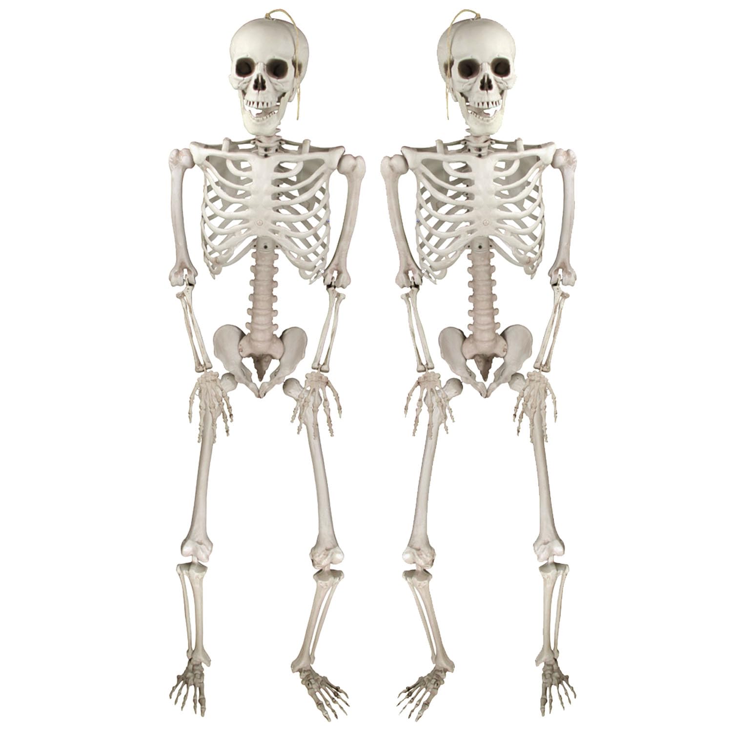 2 Squelettes Halloween 40 Cm Avec Yeux Lumineux Et Sons - Articulations Posables | Décorations Halloween Effrayantes