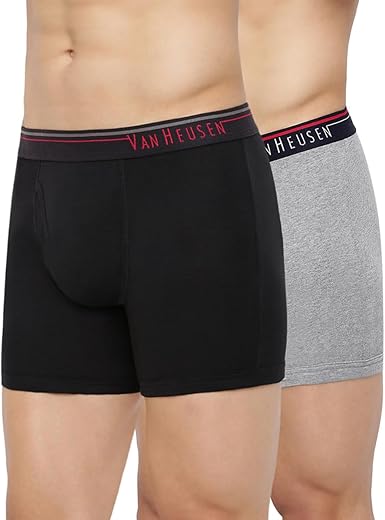 Van Heusen Men Boxer Briefs – 100% Combed Cotton – Pack of 2 – Anti Bacterial, Colour Fresh, Moisture Wicking