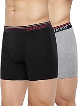Van Heusen Men’s Cotton Boxer Briefs Pack of 2 | Long Trunk | No ride-up | Super Combed Cotton for softness | Open Front Fly | Moisture‑Wicking | Sweat Absorbant | All‑Day Fresh Technology | Long Lasting Colors |Soft Plush Waistband | Label‑Free Comfort |
