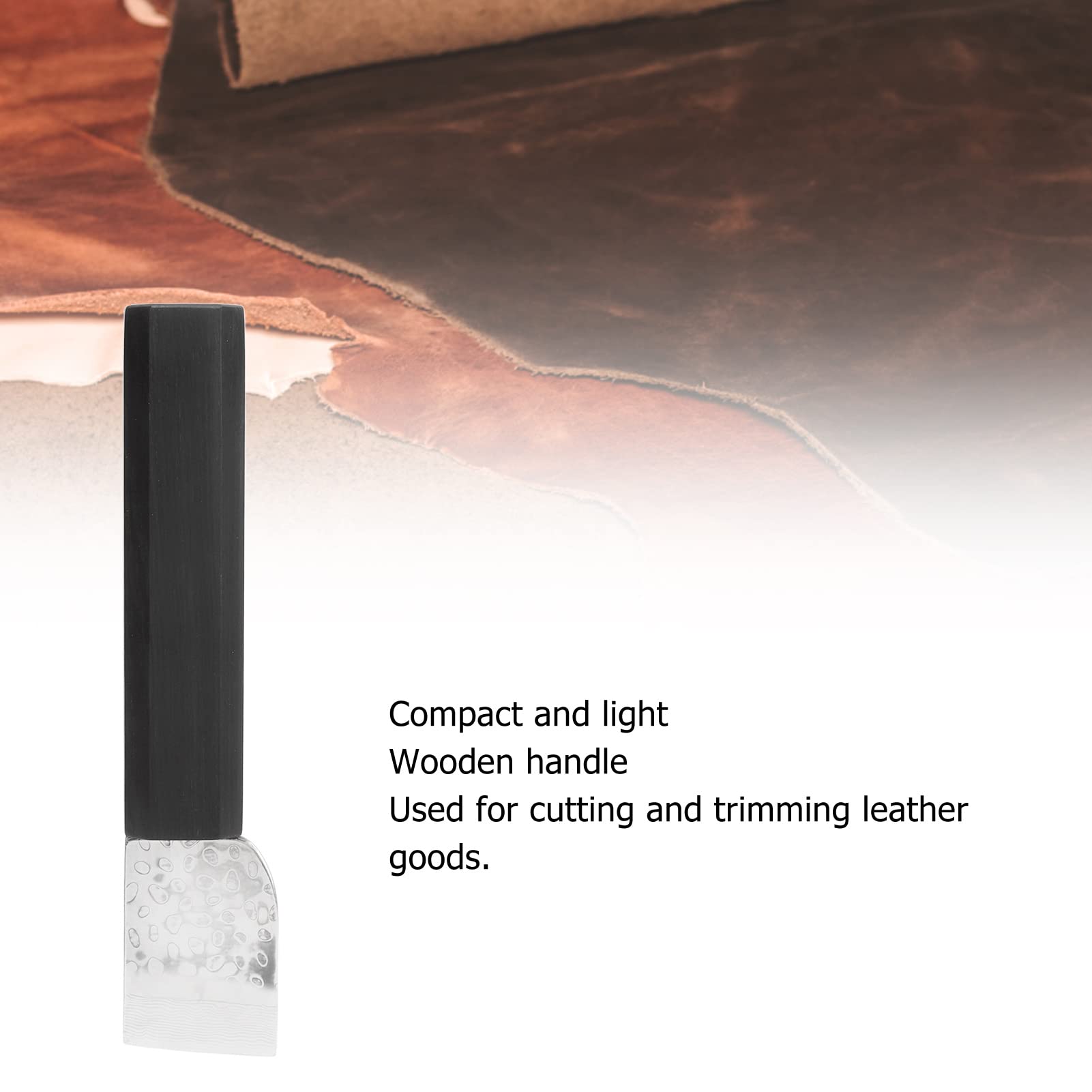 Cuchillo De Corte para Cuero, Cuchillo con Mango De Madera, Cuchillo De Trabajo De Cuero para Corte Artesanal De Cuero