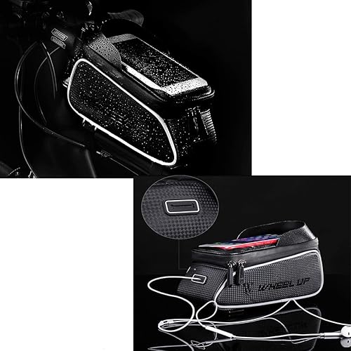 Miniatura 4 de Bolsa para marco de bicicleta, soporte para teléfono de bicicleta, impermeable, para ciclismo, parte superior, tubo, marco de bicicleta, soporte de