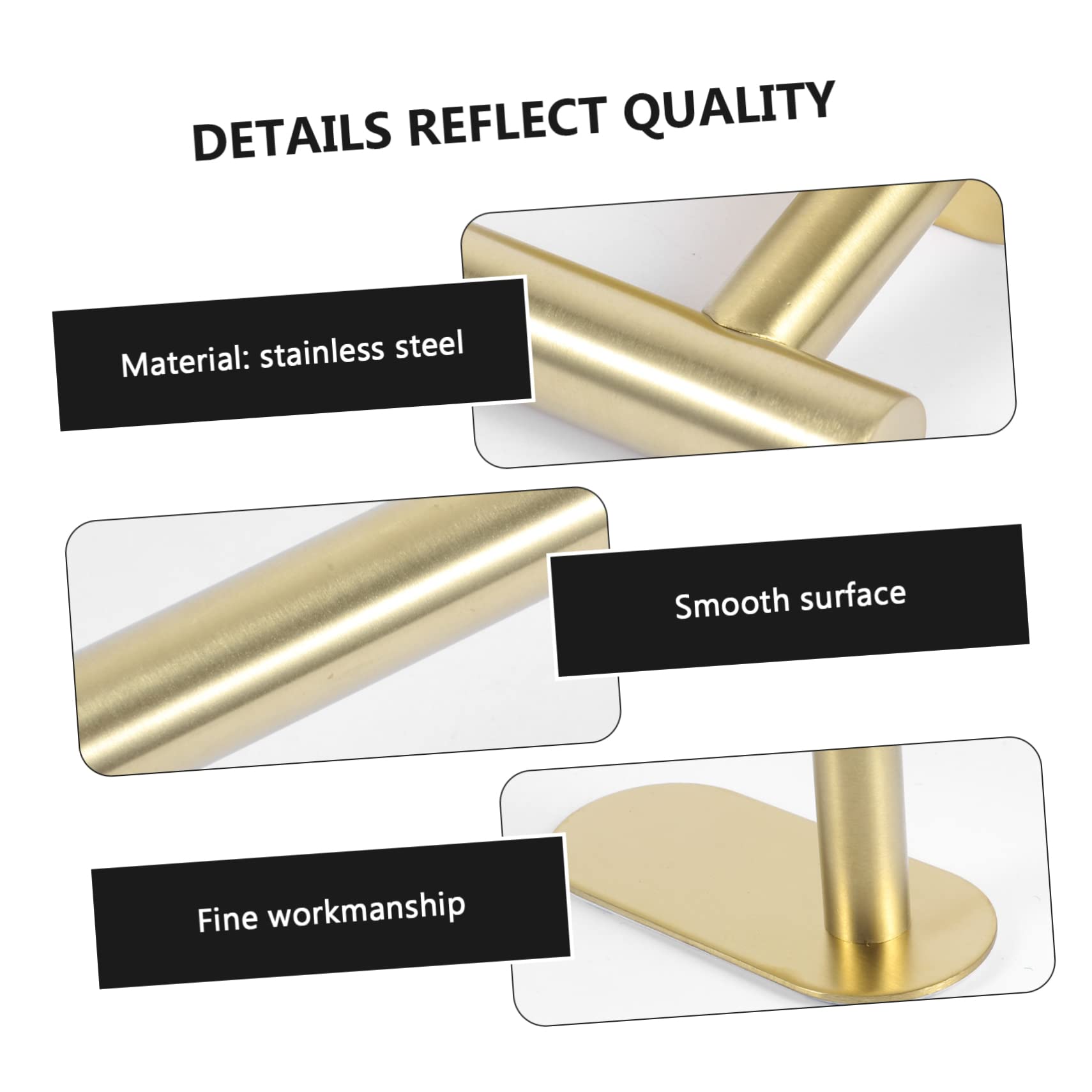 jojofuny Percha para Toallas de Baño de Acero Inoxidable Dorado, Soporte para Toallero Resistente Corrosión Diseño Moderno para Cocina y Lavandería