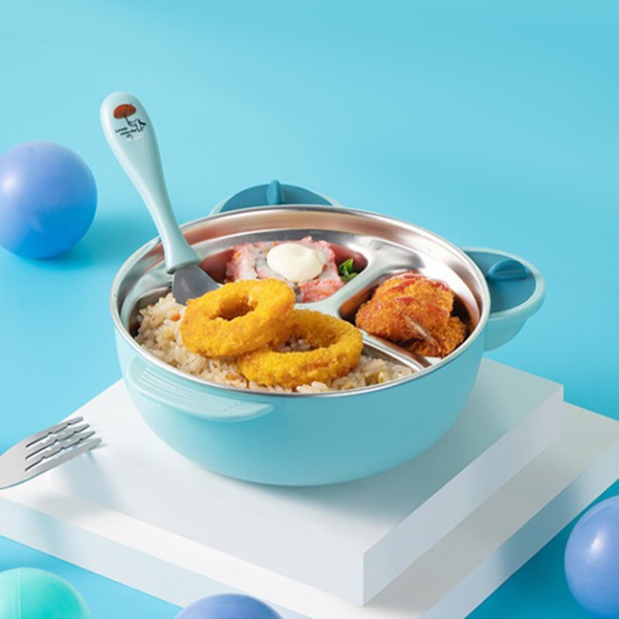 Yardwe Cartoon Bear Toddler Bowl Baby Food Serving Bowl Insulation Suction Cup