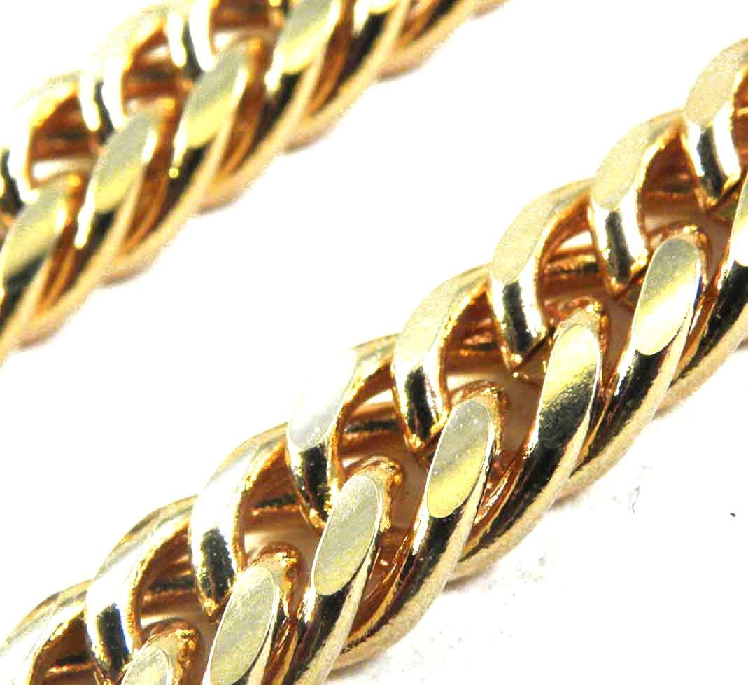 Chaîne Gourmette Italienne Originale 18 Carats - Longueur : 16,5 Mm - Longueur : 80 Cm - Collier Pour Homme - Chaîne En Or Pour Femme - Cadeau - Bijoux De L'usine Tendenze-Italy, Doublé