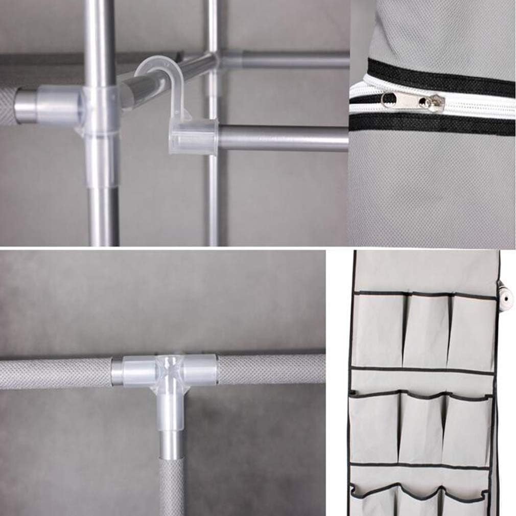Cloth Wardrobe Clothes Closet, Portable Closet Wardrobe Storage Closet Standing Closet Fabric Cabinet Portable Wardrobe,Gray_125x45x175cm