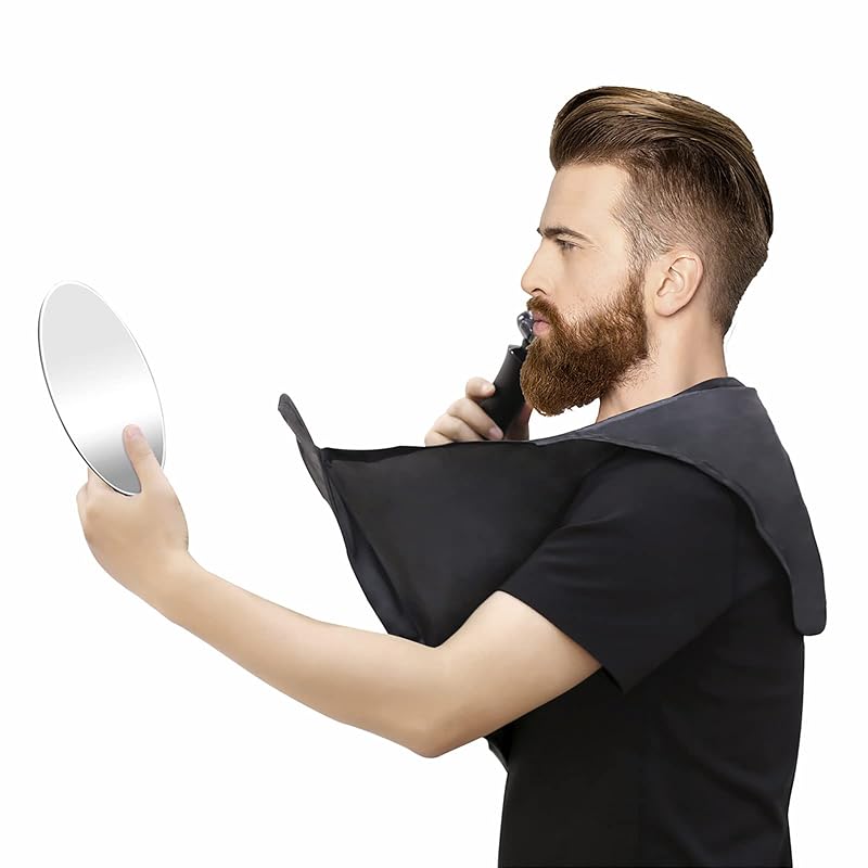 Avental Coletor de Pelos para Barba PRIVILLA Dobrável com Ventosas, Pacote com 2