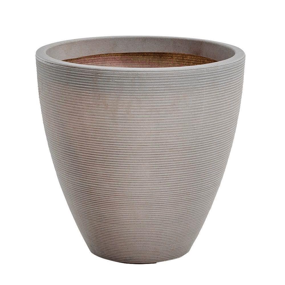 Strata Valencia Planter Extra Large – Stone Effect Recycled Plastic Plant Pot for Indoor & Outdoor Use – Sturdy Garden Patio Flower Pot - Stone, 40 x 40 cm