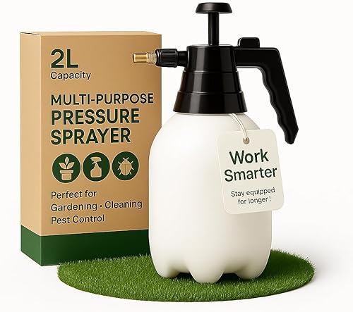 ASC - Botellas pulverizadoras de presión de acción de bomba de 2 litros - con boquilla ajustable, material resistente a las heladas - Perfecto para