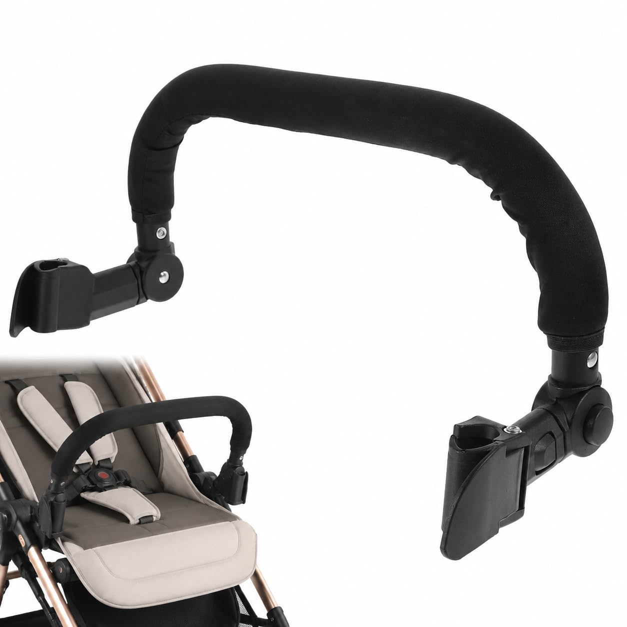 SUPVOX Extension d'accoudoir réglable pour poussette - Poignée durable en plastique et éponge - Compatible avec différents modèles de poussette - Montage facile et manipulation sûre