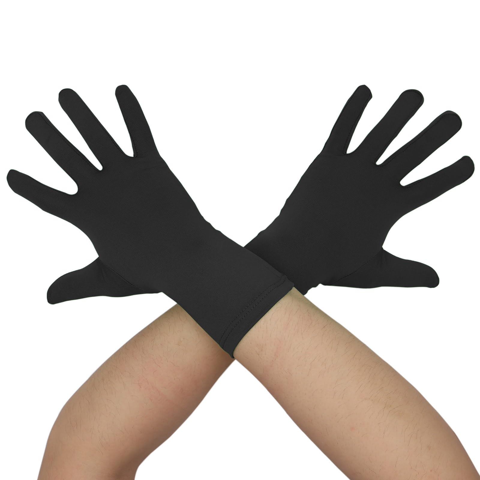 Aniler Men's and Women's Wrist Length Spandex Gloves Wedding Party Christmas Costume Party Dance Gloves
