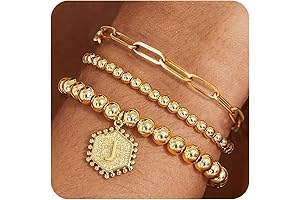 Stacked Gold Beads Bracelets for Women
