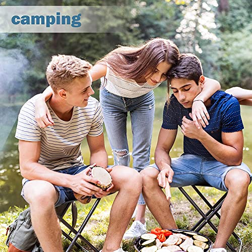 Image of MH Classic Camp Chair, Foldable Stool-Light weight Metal Material 17.5 Height Practical Foldable Stool Design Fishing Picnic Camping BBQ Beach Bath Hunting hiking, climbing a mountain Travel (Black)