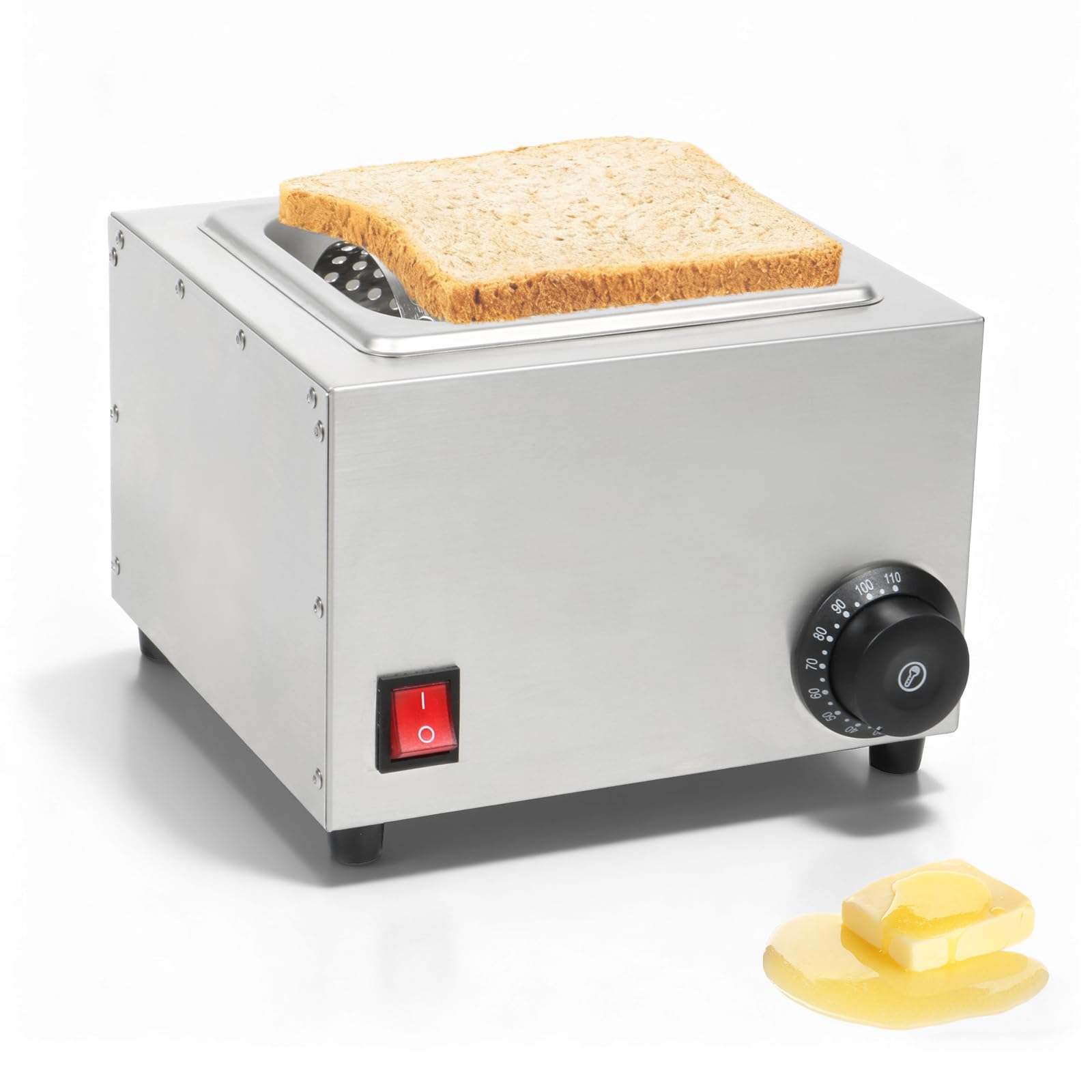 Rouleau à Beurre Électrique, Étaleur de Beurre en Acier Inoxydable 304 avec Température de Chauffage (30°C~88°C) pour Faire Fondre Rapidement Beurre Étaler Beurre Uniformément Sur hamburger Pain Toast