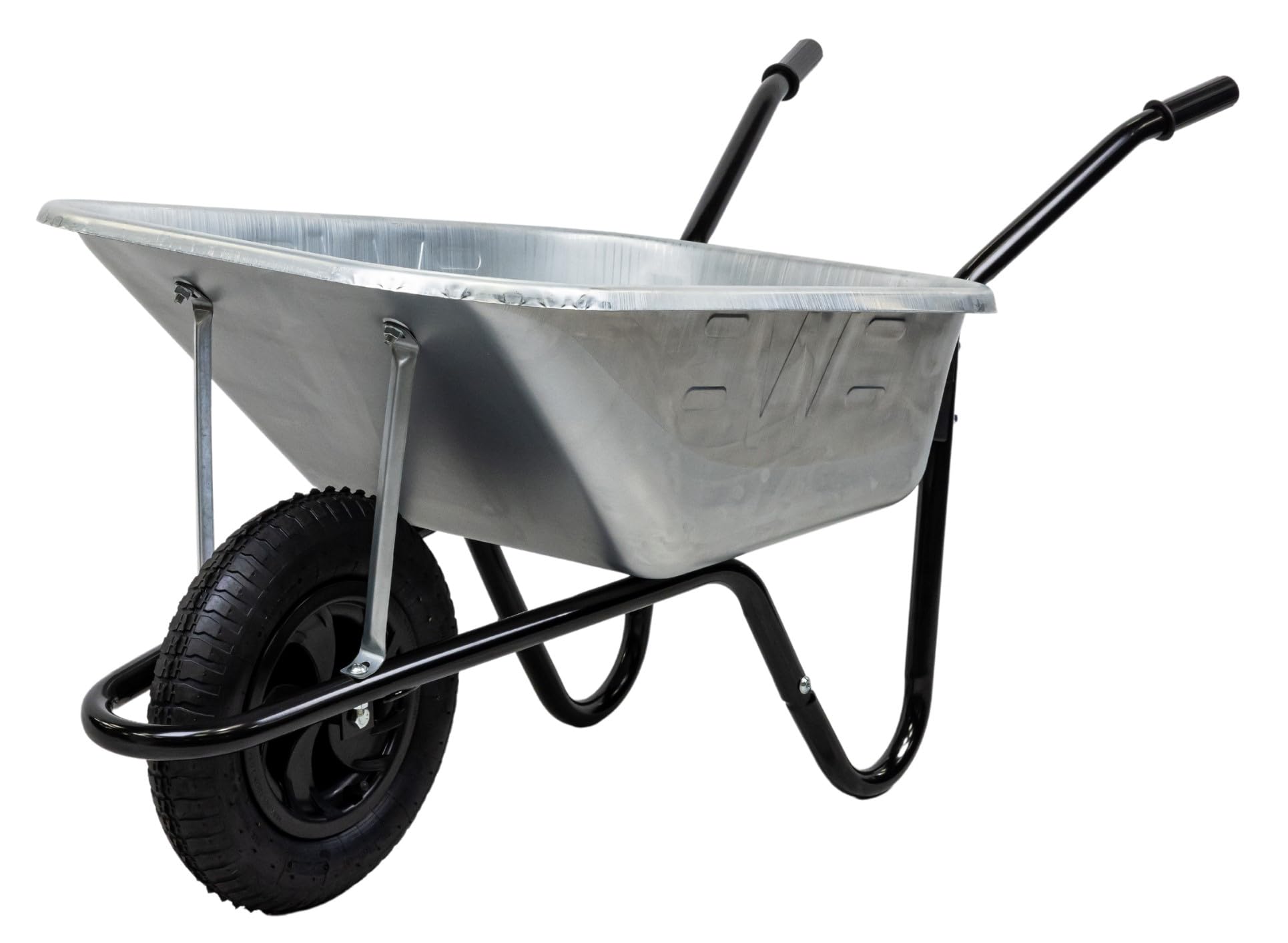 Barrow in a Box Professional 120L Galvanised Wheelbarrow, The Walsall Wheelbarrow Company, Heavy Duty Steel Wheelbarrow with Pneumatic Tyre